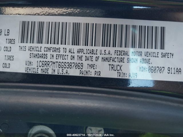 1C6RR7MT6GS387069 RAM 1500 Sport