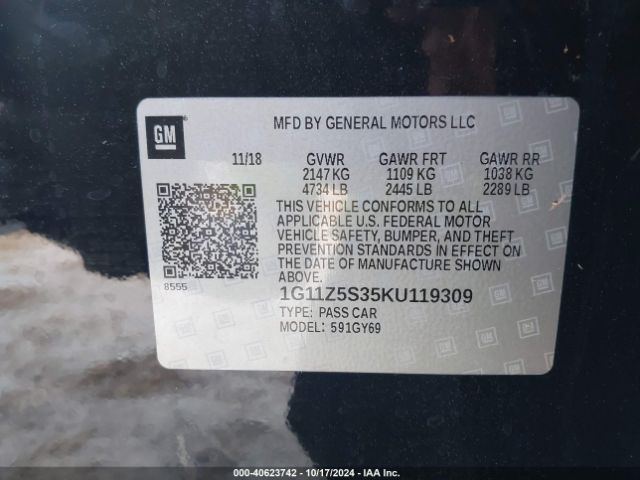 1G11Z5S35KU119309 Chevrolet IMPALA LT
