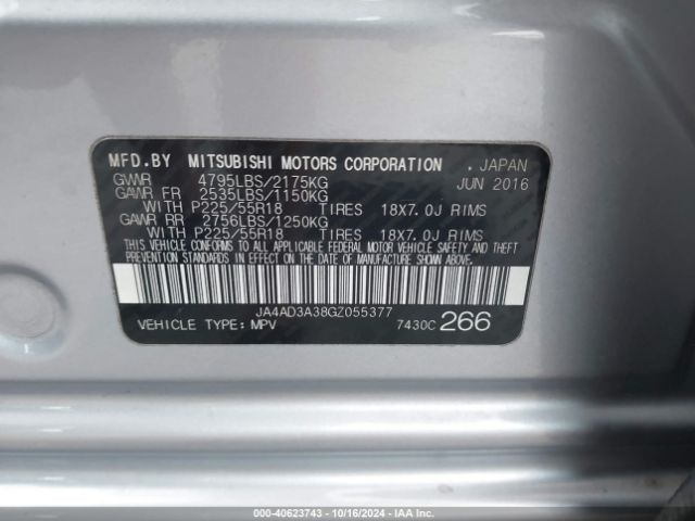 JA4AD3A38GZ055377 Mitsubishi Outlander Sel