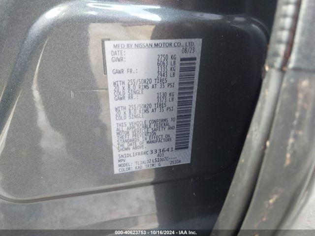 5N1DL1FR8RC333641 Infiniti QX60 LUXE