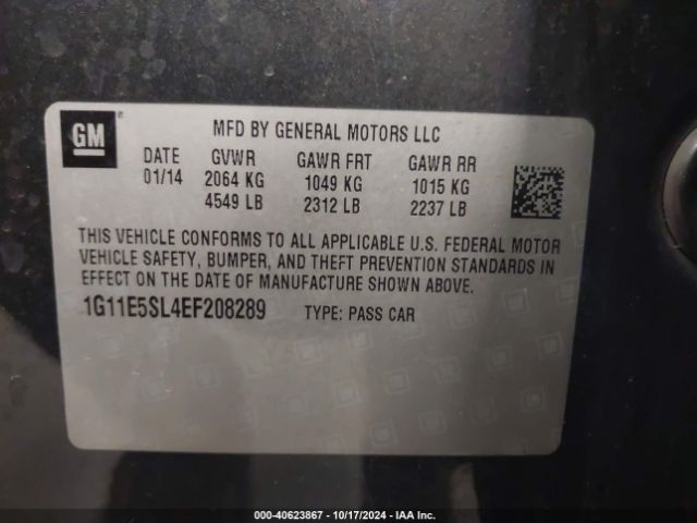 1G11E5SL4EF208289 Chevrolet MALIBU 2LT