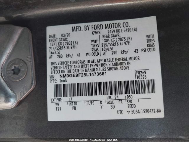 NM0GE9F25L1473661 Ford Transit Connect Xlt Passenger Wagon