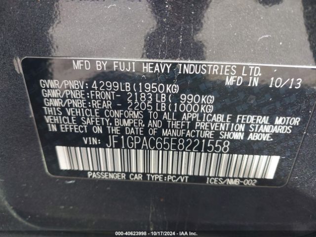 JF1GPAC65E8221558 Subaru Impreza 2.0i Premium