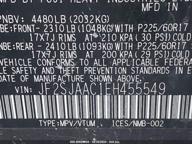 JF2SJAAC1EH455549 Subaru Forester 2.5i