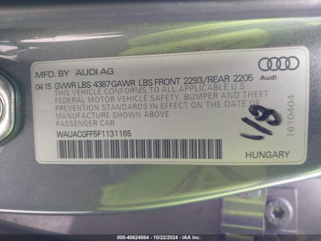 WAUACGFF5F1131165 Audi A3 1.8t Premium
