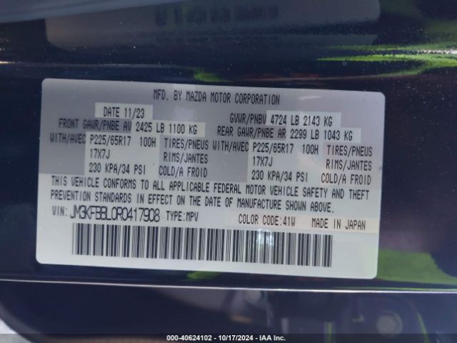 JM3KFBBL0R0417908 Mazda Cx-5 2.5 S Select