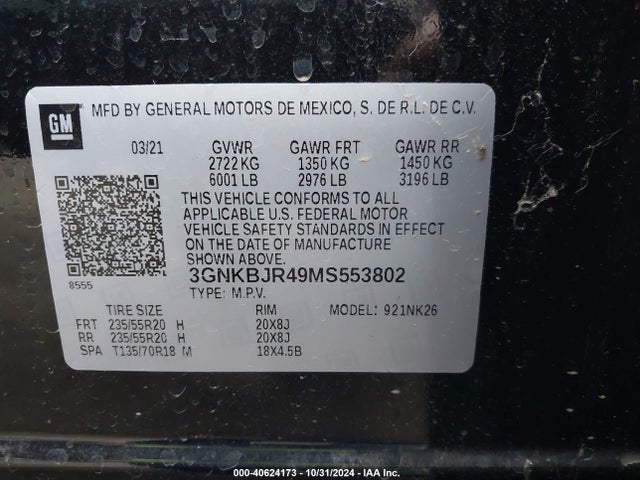 Chevrolet Blazer Awd 3lt 2021 3GNKBJR49MS553802 Image 9
