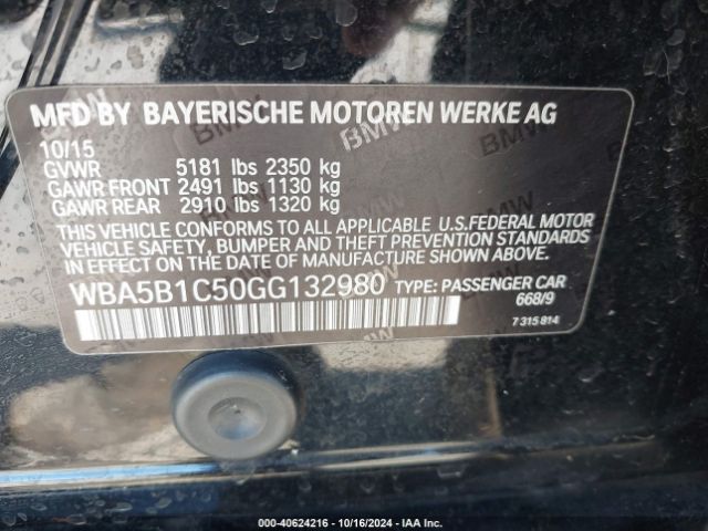 WBA5B1C50GG132980 BMW 535i