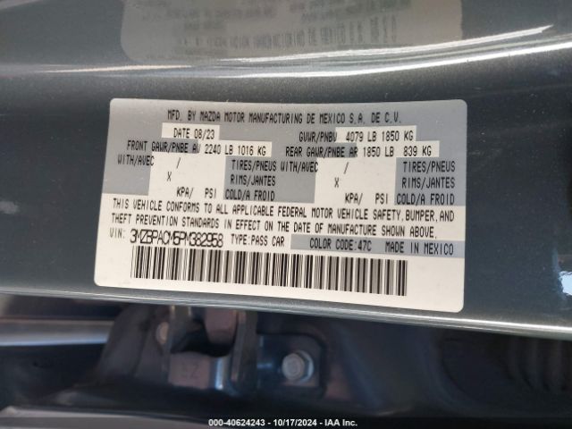 3MZBPACM5PM382958 Mazda Mazda3 2.5 S Carbon Edition