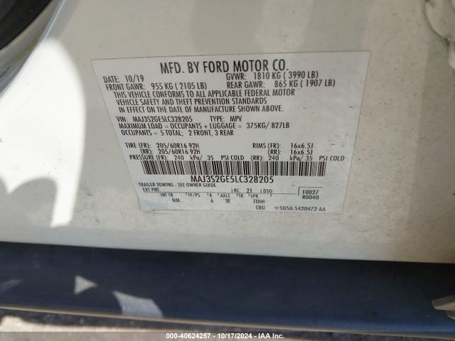 Ford Ecosport Se 2020 MAJ3S2GE5LC328205 Image 9