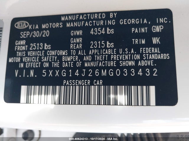 KIA K5 LXS 2021 5XXG14J26MG033432 Image 9