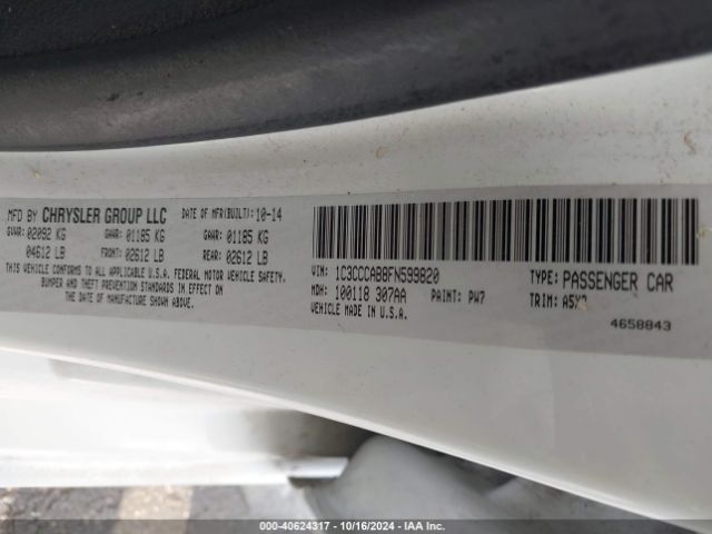 1C3CCCAB8FN599820 Chrysler 200 Limited