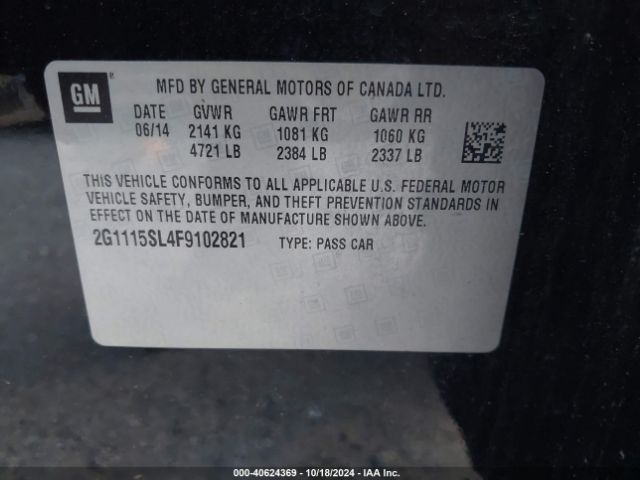 2G1115SL4F9102821 Chevrolet IMPALA 1LT
