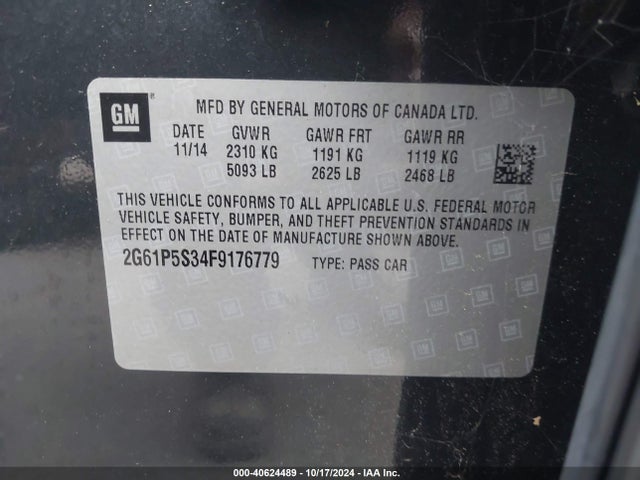 2G61P5S34F9176779 Cadillac Xts Premium