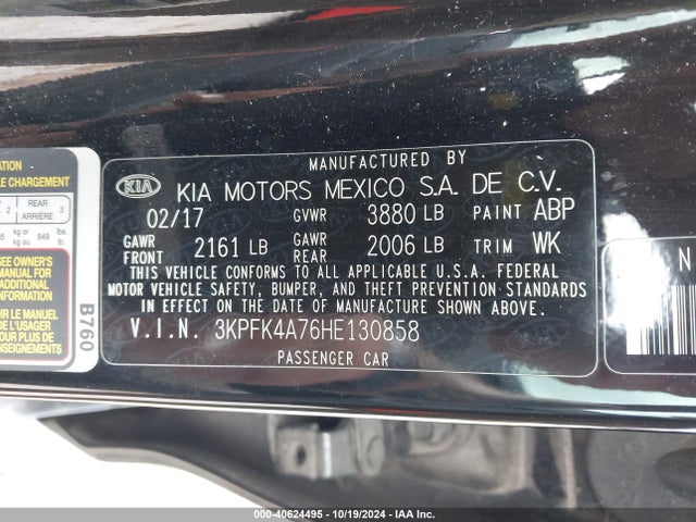 KIA FORTE LX 2017 3KPFK4A76HE130858 Image 9