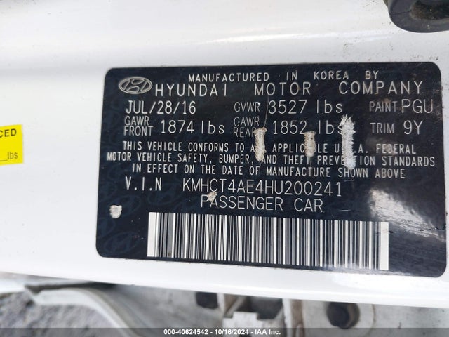 Hyundai ACCENT SE 2017 KMHCT4AE4HU200241 Image 9