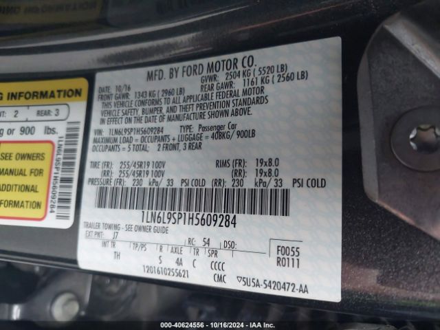 1LN6L9SP1H5609284 Lincoln Continental Select