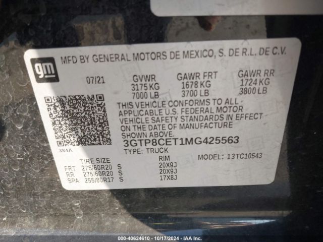 3GTP8CET1MG425563 GMC Sierra 1500 2wd  Short Box Elevation