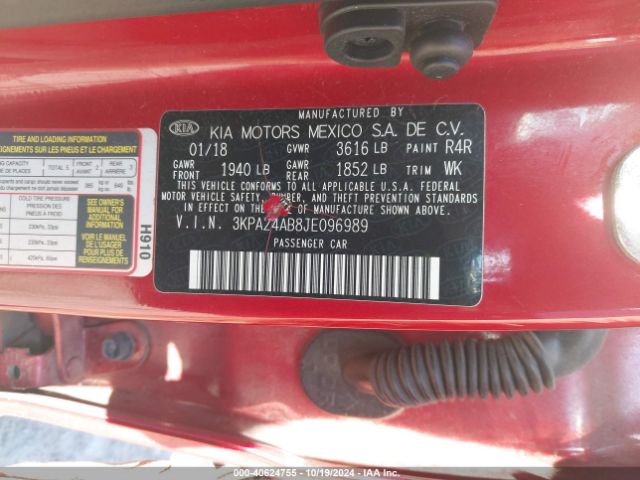3KPA24AB8JE096989 KIA RIO S