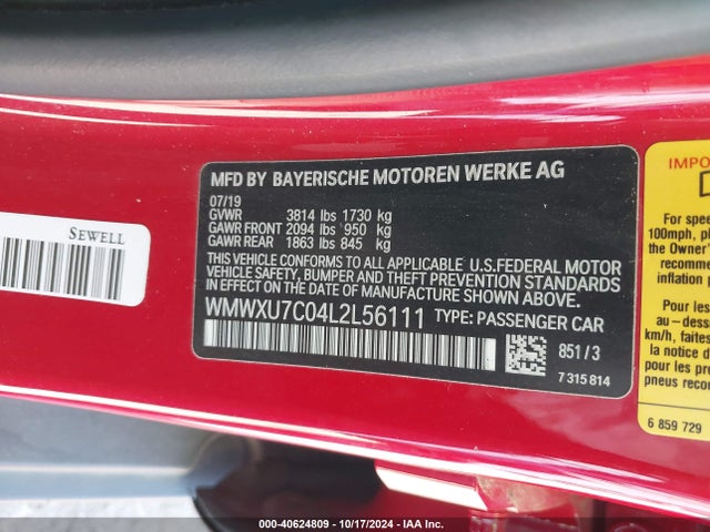 2020 MINI COOPER HARDTOP WMWXU7C04L2L56111 Photo 8