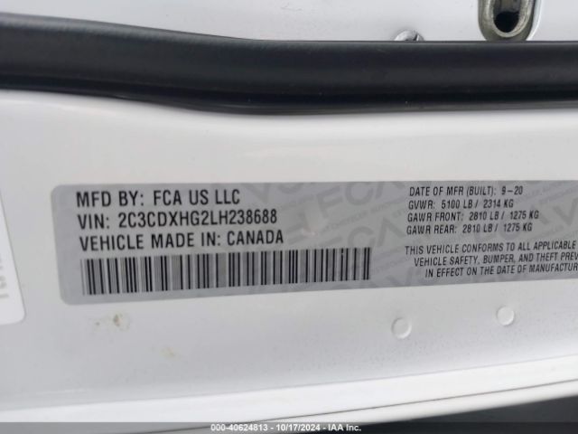 2C3CDXHG2LH238688 Dodge Charger Gt Rwd