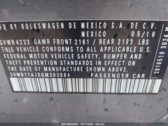 3VWB17AJXGM383584 Volkswagen Jetta 1.8t Sport