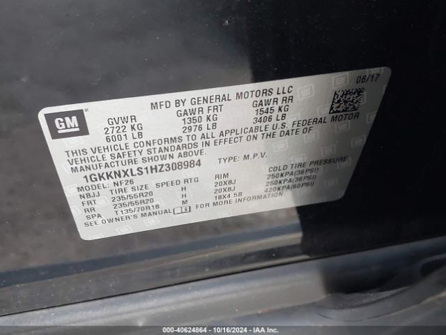 1GKKNXLS1HZ308984 GMC Acadia Denali