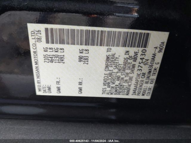 1N4AA6AP1HC375430 Nissan Maxima 3.5 Platinum