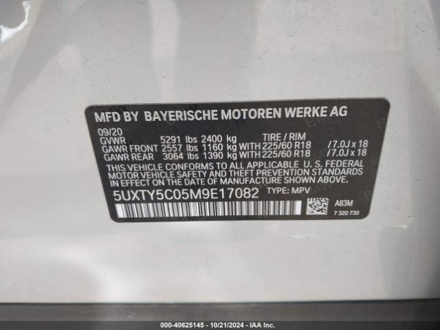 5UXTY5C05M9E17082 BMW X3 Xdrive30i