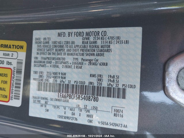 1FA6P8CF5R5408780 Ford Mustang Gt Premium
