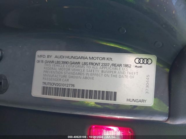 TRUT5CFV2G1012776 Audi Tt 2.0t