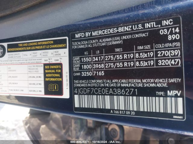 4JGDF7CE0EA386271 Mercedes-Benz Gl 450 4matic