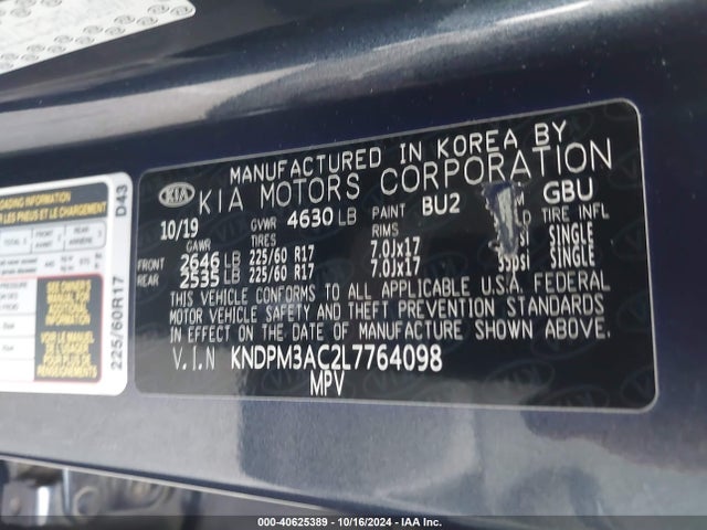 KIA Sportage Lx 2020 KNDPM3AC2L7764098 Image 9