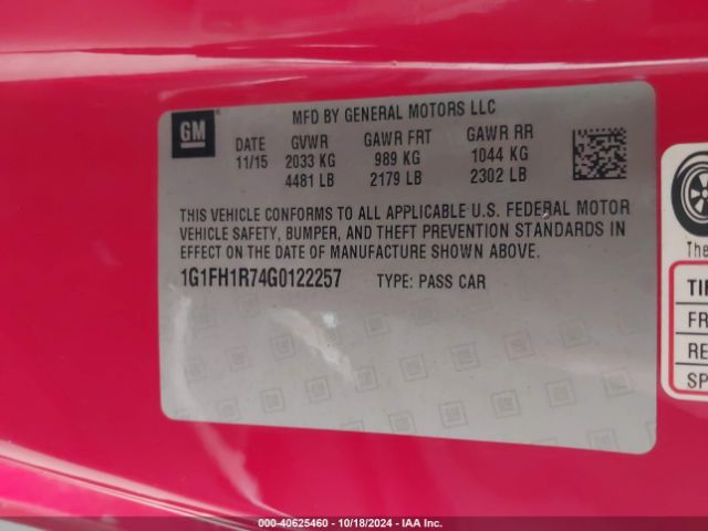 1G1FH1R74G0122257 Chevrolet CAMARO 2SS