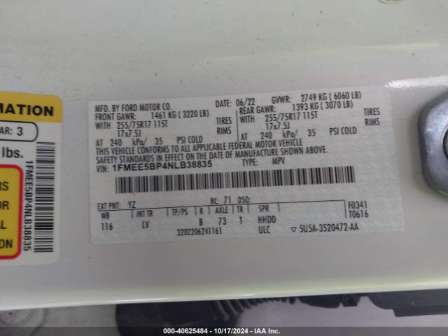 1FMEE5BP4NLB38835 Ford Bronco Big Bend
