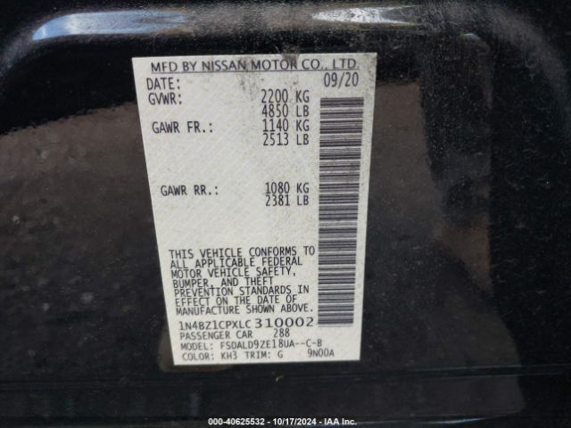 1N4BZ1CPXLC310002 Nissan Leaf Sv Plus 62 Kwh