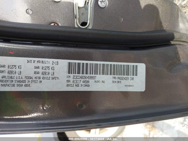 Dodge Charger Sxt Rwd 2019 2C3CDXBG5KH599937 Image 9