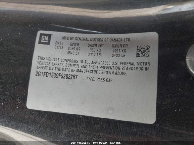 2G1FD1E39F9202267 Chevrolet Camaro 1lt