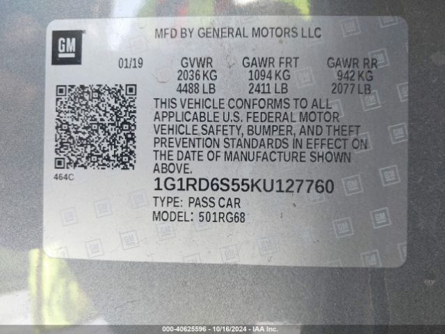 1G1RD6S55KU127760 Chevrolet Volt Premier