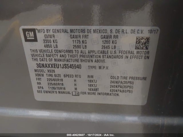 Chevrolet Equinox Premier 2018 3GNAXXEU1JS545940 Image 9