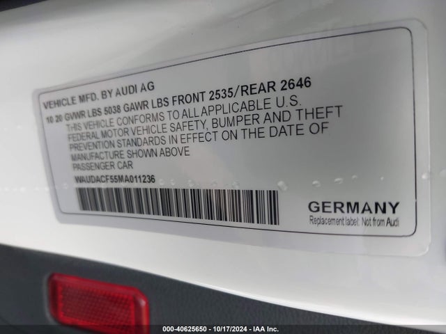 2021 AUDI A5 SPORTBACK WAUDACF55MA011236 Photo 8