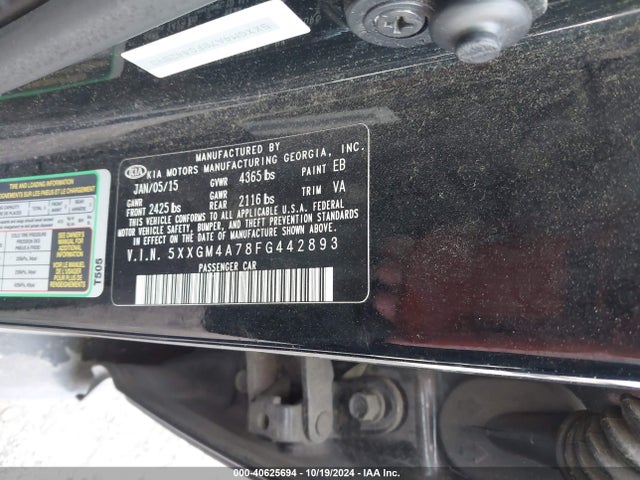 KIA Optima Lx 2015 5XXGM4A78FG442893 Image 9