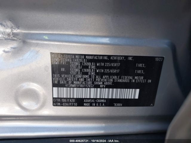4T3RWRFV1RU112652 Toyota Rav4 Hybrid Xle
