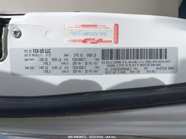 Dodge Grand Caravan Se 2017 2C4RDGBGXHR846913 Image 9