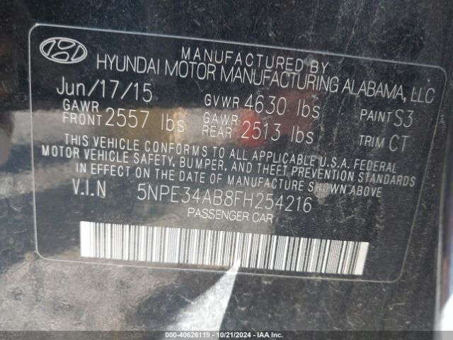 5NPE34AB8FH254216 Hyundai Sonata Limited 2.0t