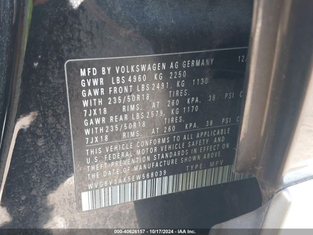 WVGBV3AX5EW568039 Volkswagen Tiguan Sel