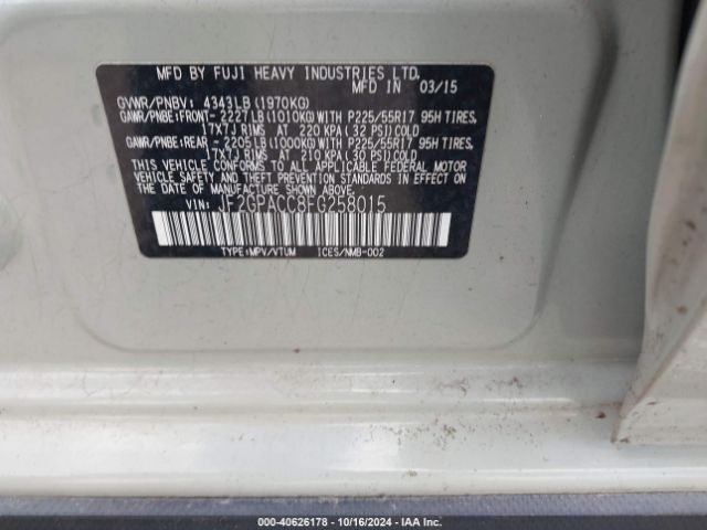 JF2GPACC8FG258015 Subaru Xv Crosstrek 2.0i Premium