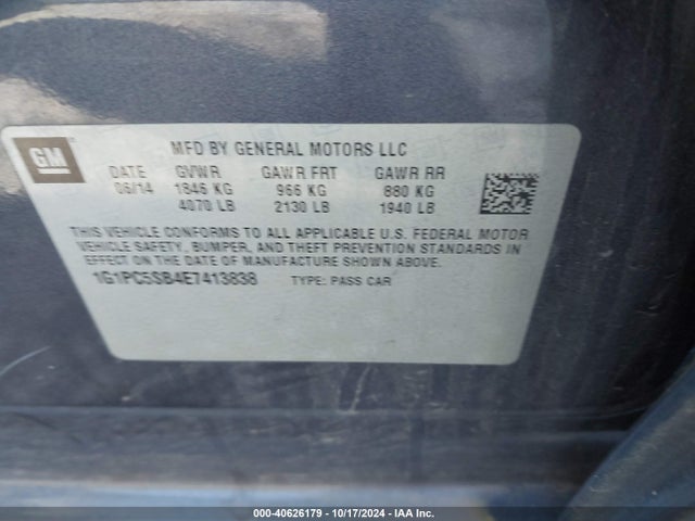 Chevrolet Cruze 1lt Auto 2014 1G1PC5SB4E7413838 Image 9