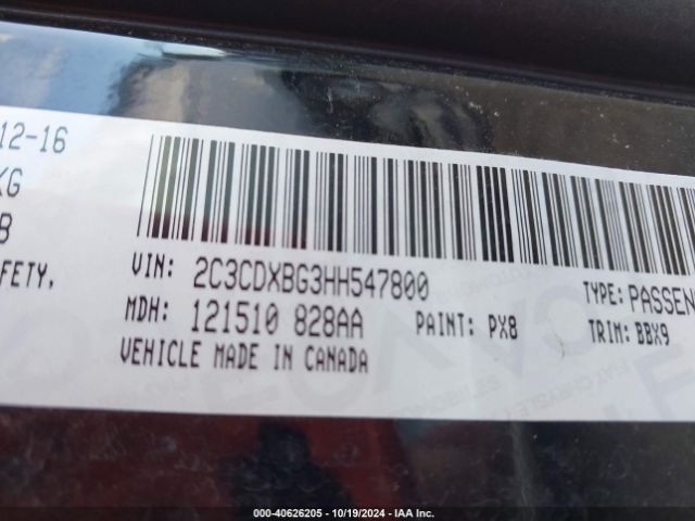 2C3CDXBG3HH547800 Dodge Charger Se Rwd