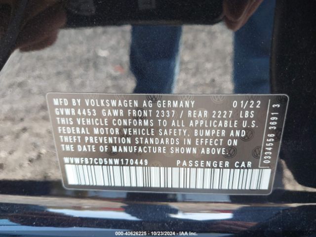 2022 VOLKSWAGEN GOLF R WVWFB7CD5NW170449 Photo 8